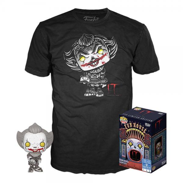 FUNKO POP! - Movie - IT Chapter Two Pennywise With Beaver Hat #830 mit Tee Größe M